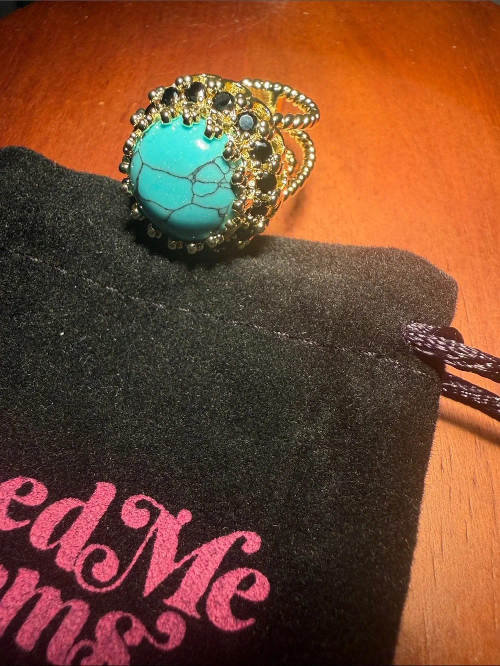 New Feed Me Gems Texas Turquoise Eclipse Ring